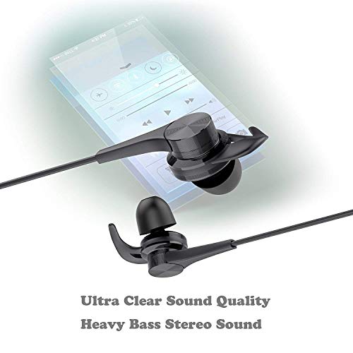 Earphones, BYZ Wired Earbuds with Mic Volume Control,Sweatproof Stereo Bass Noise Cancelling Headphones for Running