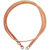 SUNYARAN Pure Copper Flat Snake Chain Necklace (Textured) for Men & Women, Solid Copper Statement Jewelry Gift, Multiple Lengths (16–26 Inch)