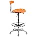 Flash Furniture Bradley Vibrant Orange and Chrome Drafting Stool with Tractor Seat