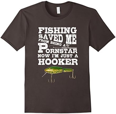 Men's Fishing Shirt Funny Porn Star Bass Big Fish Lures T-shirt 2XL Asphalt