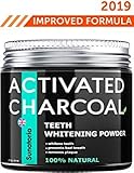 Activated Charcoal Teeth Whitening Powder - Product of UK by Sunatoria – Natural Coconut Teeth Whitener – Effective Remover Tooth Stains for a Natural Healthier Whiter Smile – Improved 2019 Formula