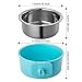Ordermore Crate Dog Bowl,Stainless Steel Removable Hanging Food Water Bowl Cage Coop Cup for Dogs,Cats,Birds,Small Animals,Holds 14 Ounce