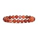 Red Crab Fire Agate Gemstone 8mm Round Beads Stretch Bracelet 7 Inch Unisex