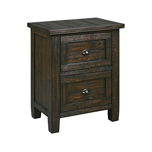 Ashley Trudell 2 Drawer Night Stand in Dark Brown