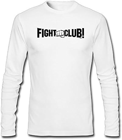 NewLuyang1 Men's Fight Club Long Sleeve T-Shirt M White