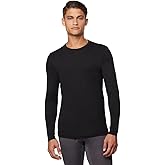 32 Degrees Men's Lightweight Baselayer Crew Top | Long Sleeve | Form Fitting | 4-Way Stretch | Thermal