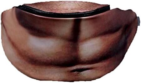IzHotta Dad Bag Fanny Pack PU Canvas Novelty Waist Hairy Beer Belly Zipped Pockets
