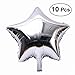 TOYMYTOY Five-Point Star Foil Balloons Party Decoration,Silver,18
