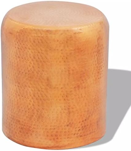 Lingjiushopping Hammered Aluminium Stool Side Table – Copper/Brass Colour: Silver Material: Aluminium with Gloss Finish
