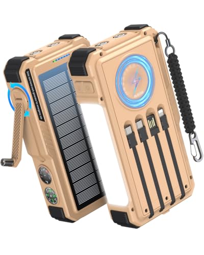 BLAVOR Solar Power Bank with 4 Cables