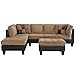Modern 3-Piece Microfiber/Faux Leather Sofa Set - Ottoman Included