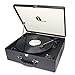 1byone Suit-case Style Turntable Wireless Streaming with Speaker, Vinyl to MP3 Recording, Belt Driven Vinyl Record Player, Black