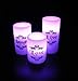 EGI - Set of 3 Flickering Flameless Candles with Multi Color Remote Control and Timer - Romantic Led Candles - with Live, Love, Laugh Decal - Made with Real Wax