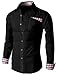 H2H Mens Button-down Shirts with Plaid Patterned Pocket Trim