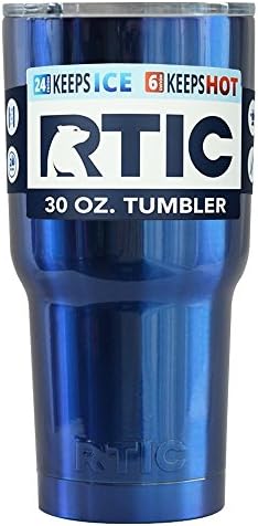 RTIC Personalized Tumbler 20 oz Blue Translucent Engraved Customized Cup Gift Stainless Steel Insulated Travel Mug with Splash Proof Lid
