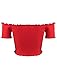 PRETTODAY Women's Sexy Off Shoulder Crop Tops 10 Colors Summer Long Sleeves Casual Slim Tees (Small, A-Red-D)