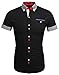 Coofandy Mens Turn Down Collar Dress Shirt Short Sleeve Casual Shirts
