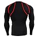 BALEAF Men's Cool Dry Skin Fit Long Sleeve Compression Shirt Color Red Size L