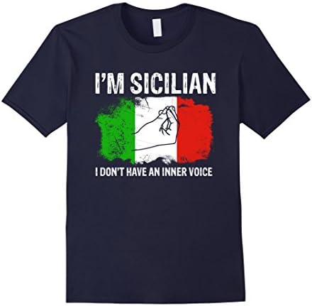 Mens Sicilian inner voice funny Italian T-Shirt XL Navy