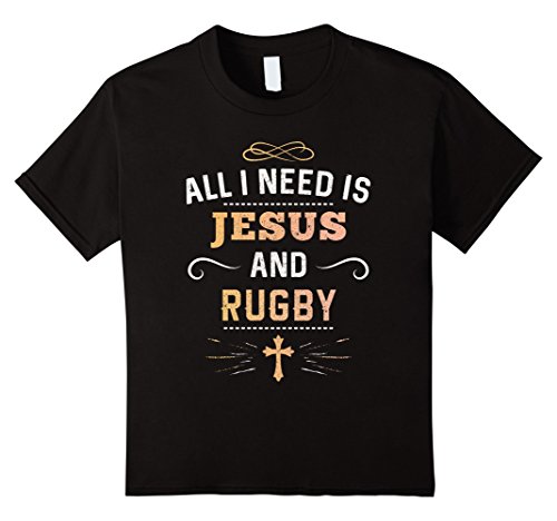 Kids All I Need Is Jesus And Rugby Shirt : Player Stuff Lover AF 12 Black