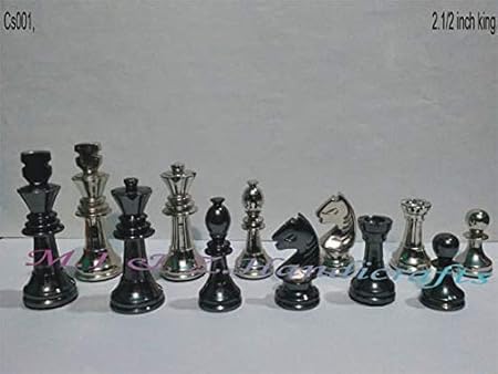 M I & Z Handicrafts Brass Metal Staunton Chess Pieces , Best for Gifting, Home Decor & Playing.