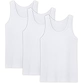 AORGSVI Men's Tank Tops Undershirts 3-Pack, Crew Neck Modal Comfort Soft Multipack A-Shirt