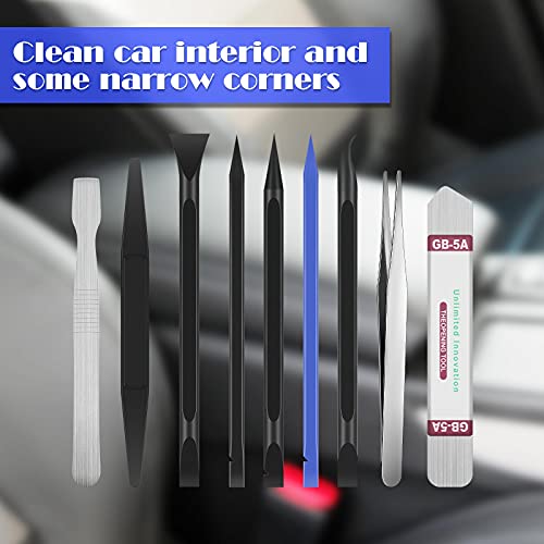 9 Pieces Carbon Fiber Plastic Scraper MultiPurpose Scraper NonScratch