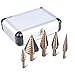 NOUVCOO 5PCS HSS Cobalt Titanium Step Drill Bit Set Tools, High Speed Steel Total 50 Sizes with Aluminum Case NC03