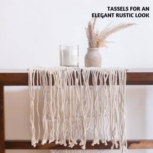 Folkulture Macrame Table Runner 13 x 120 Inches for Farmhouse, Boho