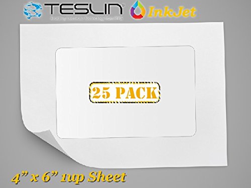 Teslin Synthetic Paper- for Inkjet Printers - Microperforated 1-up - 10 mil | 25 Pack