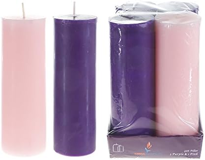 Amazon Com Mega Candles 4 Pcs Unscented Christmas Advent Round Pillar Candle Hand Poured Premium Wax Candles 2 Inch X 6 Inch Holidays Church Decorations Celebration Party Home Decor More Home Kitchen