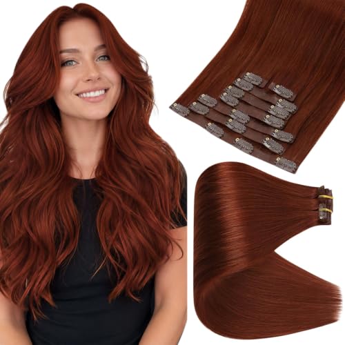Full Shine Invisible Clip Hair Extensions Copper