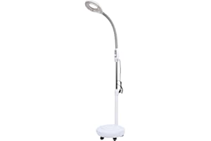 ZASCHMOY LED Magnifier Floor Lamp, 3X Magnification Height Adjustable with Rotatable 5 Inch Lens, for Reading Crafting Sewing