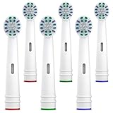 Amazon Brand - Solimo Flossing Replacement Brush Heads, 6 Count (Fits Most Oral-B Electric Toothbrushes)