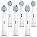Amazon Brand - Solimo Flossing Replacement Brush Heads, 6 Count (Fits Most Oral-B Electric Toothbrushes)