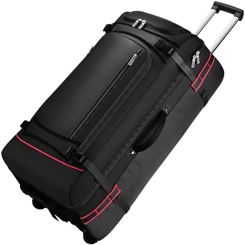 Amazon.com | Amazon Basics 35-inch Large Rolling Duffel Bag with Wheels and  Handle, Travel Duffle with Durable Ripstop Polyester Material, 2 Layers of  Storage Space, Multiple Interior and Exterior Pockets, Black |