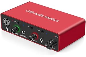 Bloepum 192KHz USB Audio Interface Sound Card XLR Interface Studio for Podcast Recording Equipment Professional