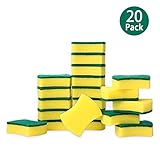 Esonmus 20 Pack Multi-Use Heavy Duty Scrub Sponge Extra Thin Magic Cleaning Sponges Eraser Sponge For Kitchen Bathroom Furniture Leather Car & Steel