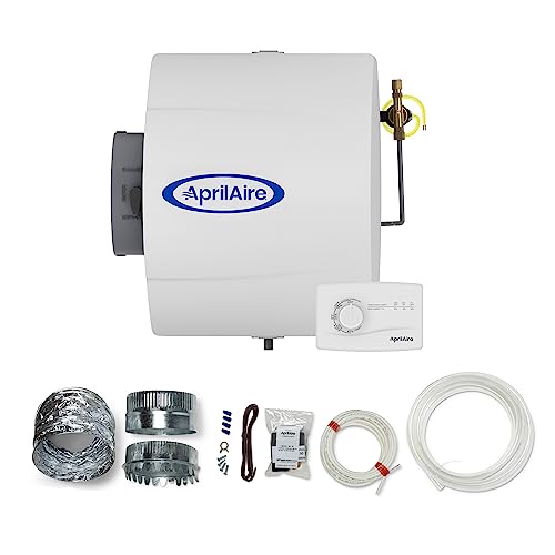 AprilAire 600M 17-gal. Whole-House Large Bypass Evaporative Humidifier with Manual Control for up to 5,000 sq. ft. + AprilAire Model 5843 Humidifier Installation Kit