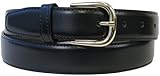 The Vegan Collection Garrison Black Pleather Gold Buckle Belt, Medium