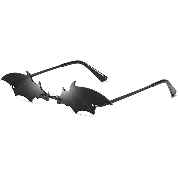 New Black Bat Wing Oversized Sunglasses Retro Goth Punk Vampire Bat UV 400 Black Bat Wings Glitter Sunglasses, Statement, Novelty  main image 2