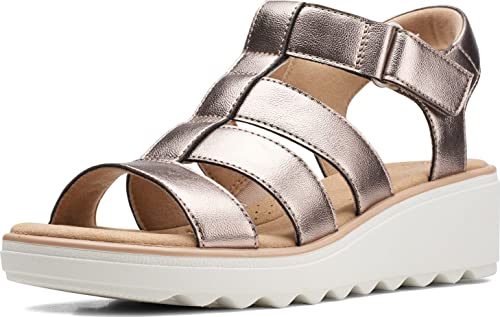 Buyr.com | Platforms & Wedges | Clarks Women's Jillian Quartz Wedge Sandal, Metallic Synthetic 