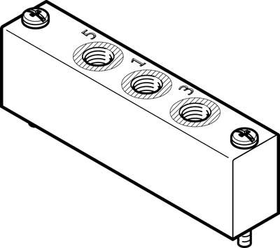Festo 574481 Model VABF-L1-18-P3A4-G14 Supply Plate