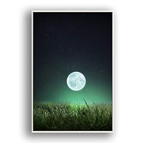 Framed Canvas Wall Art for Living Room, Bedroom Moon with Bright Canvas Prints for Modern Home Decoration Ready to Hang - 16"x24" inches