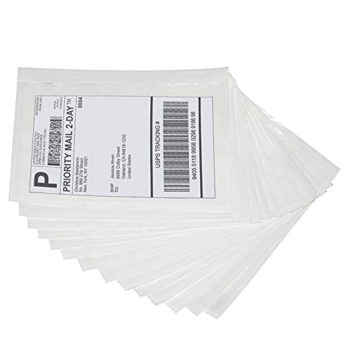 Mionno 7.5" x5.5" Clear Strong Adhesive Invoice Enclosed Pouches, 200pcs Packing List/Shipping Label Envelopes Pouches for Mailing Shipping Business (Long Side Loading)