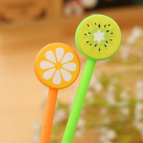 Compact Size Cute Fruit Lollipop Gel Pens Kawaii Student Stationery Pen Office Supplies School Writing Signature Plastic Pens - Green Kiwifruit - Thumbnail 2