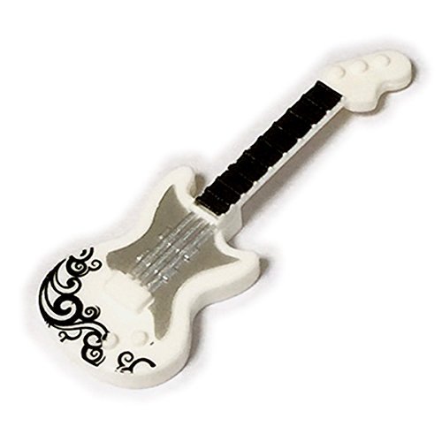 LEGO custom goods musical instrument electric guitar White (silver pickguard black swirl print) [parallel import goods]