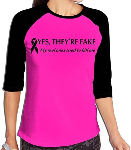 Yes They're Fake My Real Ones Tried Kill Me-1 Women's Casual Half Sleeve Graphic Tee