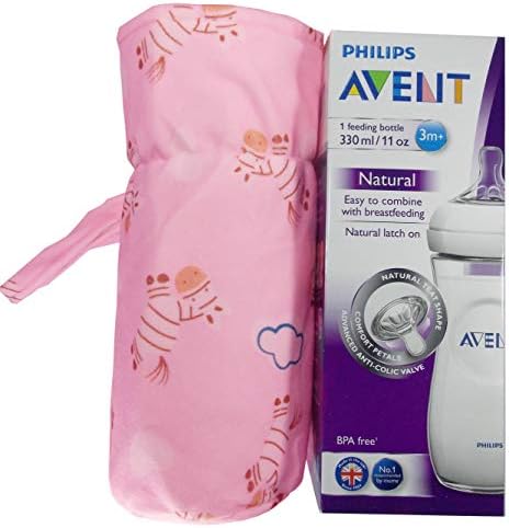 1stbabystore New Born Baby Soft Velvet Plush Milk Feeding Bottle Cover Suitable for Philips Avent Natural Feeding Bottles Upto 260ml Capacity Zebra Print Pink