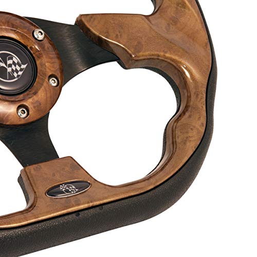 Buggies Unlimited Golf Cart Racer, Flat Bottom Steering Wheel (Woodgrain (Burl))
